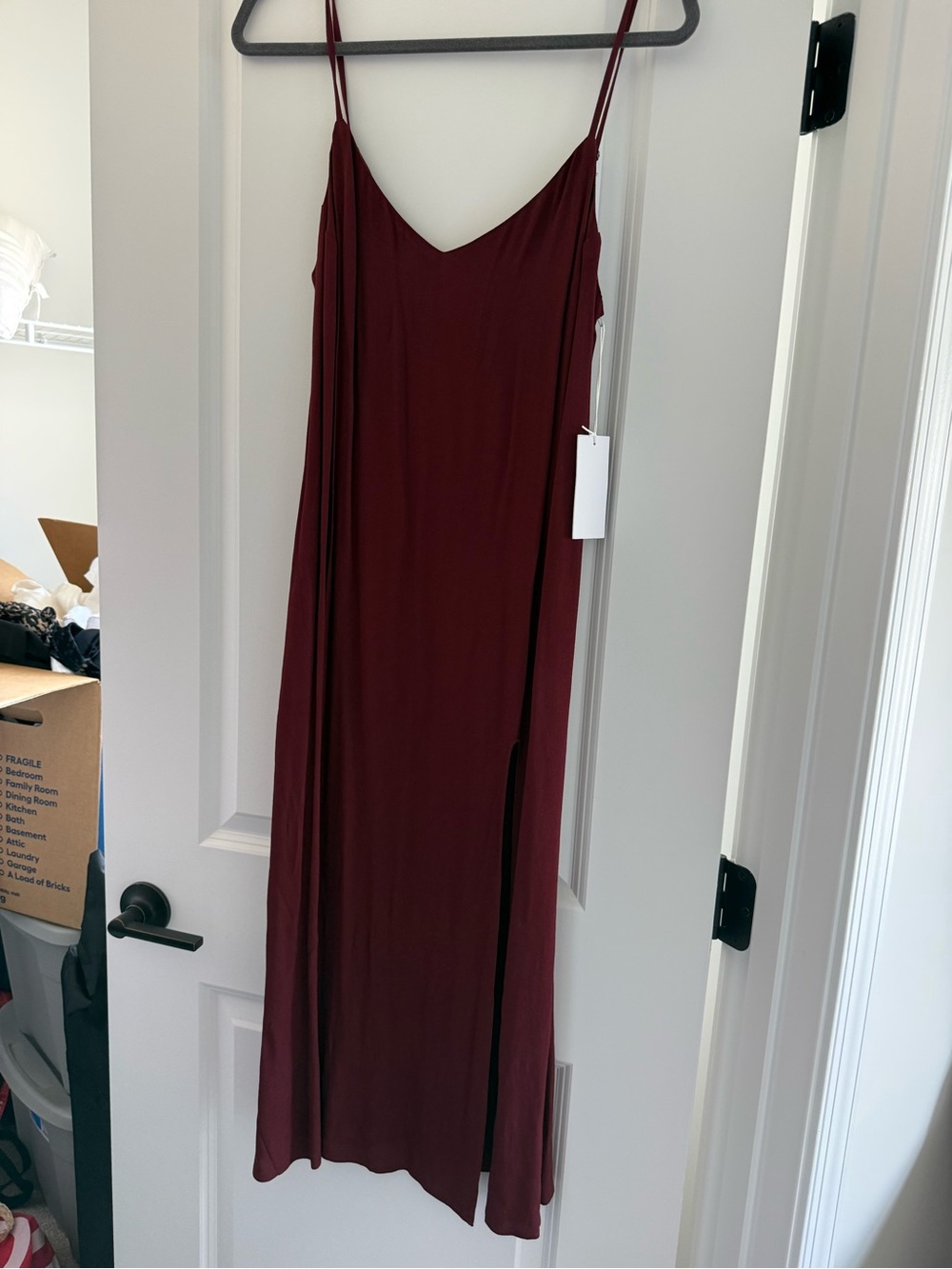 Reformation Burgundy Slip Dress